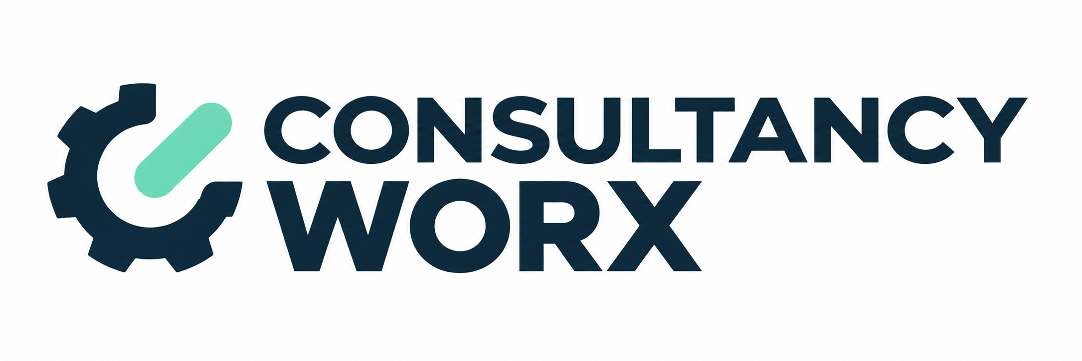 Consultancy Worx logo in navy and mint